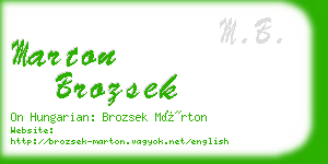 marton brozsek business card